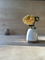 Handcrafted Ceramic Bud Vase in White and Cinnamon